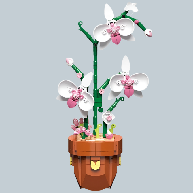 Set de constructie pentru copii si adulti, Zola, Orhidee in ghiveci, 6 ani +, 379 piese, 21 x 6 x 31 cm Set de constructie pentru copii si adulti, Zola, Orhidee in ghiveci, 6 ani +, 379 piese, 21 x 6 x 31 cm